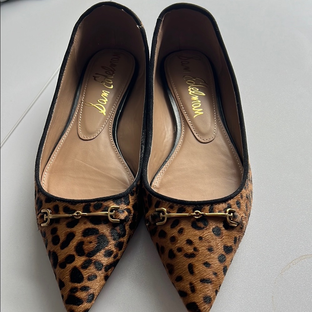 Sam Edelman Leopard Print Pointed Toe Flats - Brown